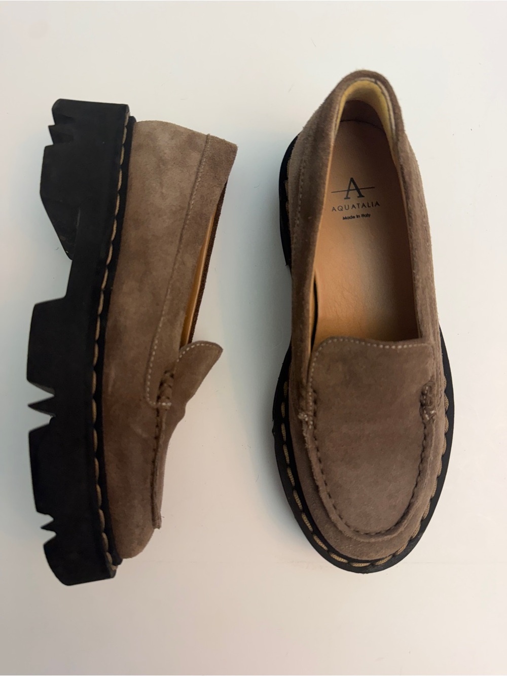 Aquatalia Hayley Water Resistant Platform Loafer, Size 5